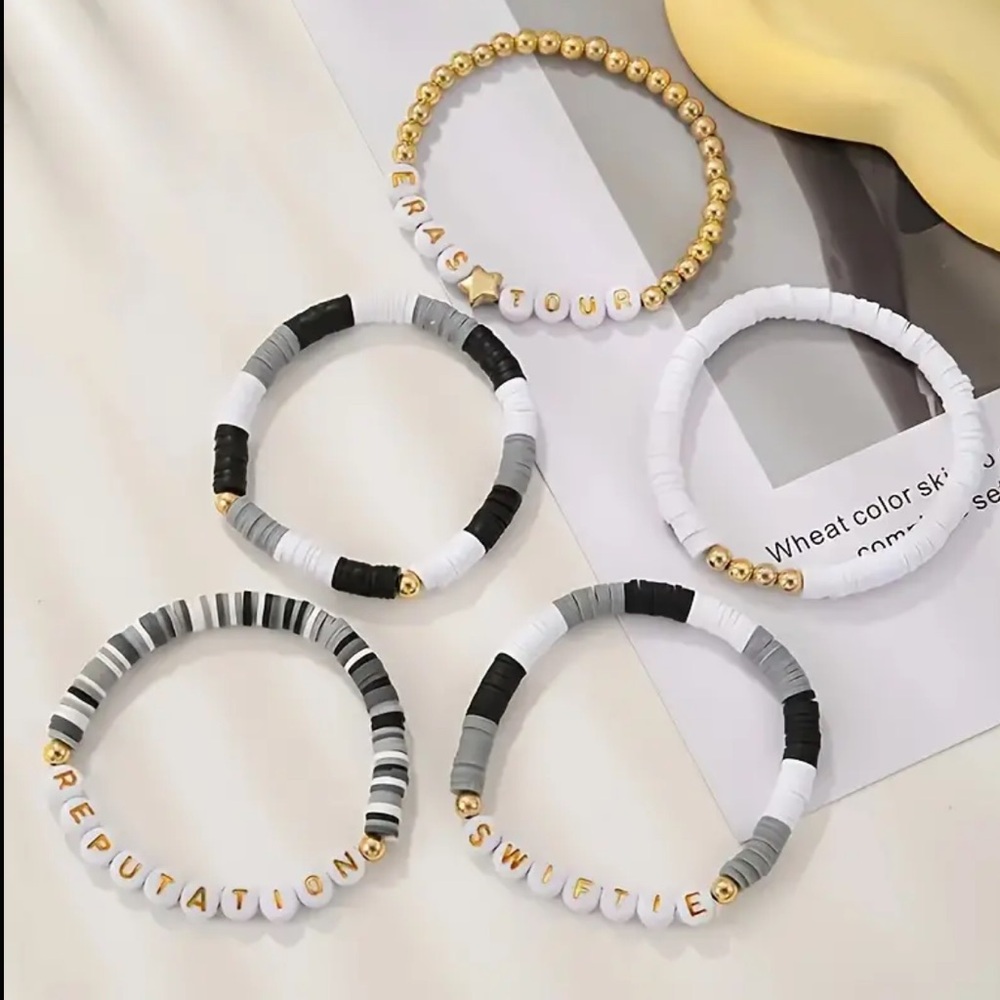 ๐5pcs Friendship Bracelet set Inspired Taylor Swift Reputation Swifties Eras - Picture 3 of 9